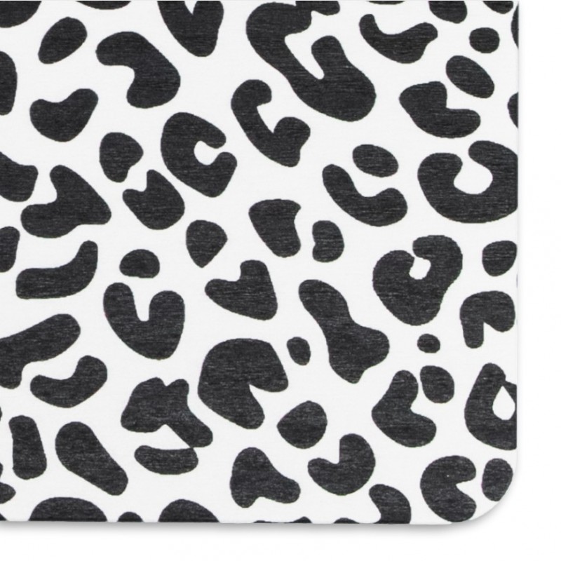 Leopard Print White Stone Non Slip Bath Mat