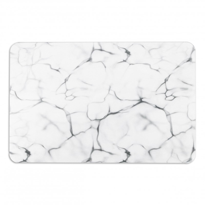 Marble Pattern White Stone Non Slip Bath Mat