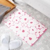 Pink Flower White Stone Non Slip Bath Mat