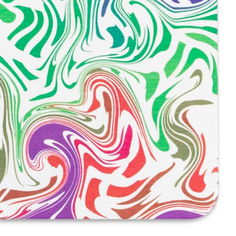 Rainbow Swirls White Stone Non Slip Bath Mat