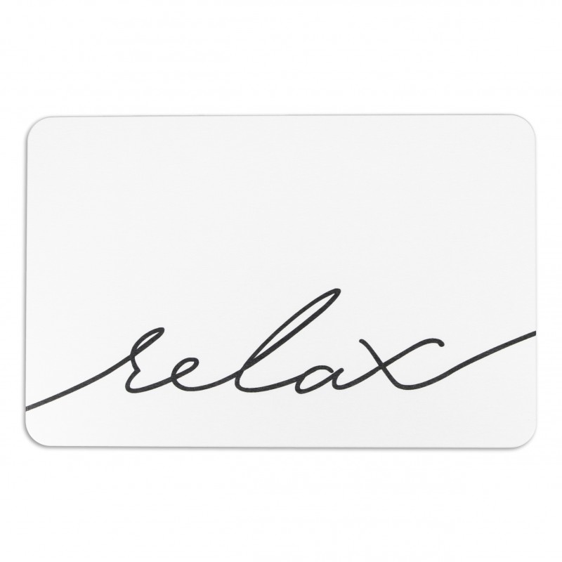 Relax Scribble White Stone Non Slip Bath Mat