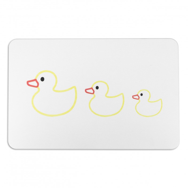 Rubber Duck Family White Stone Non Slip Bath Mat