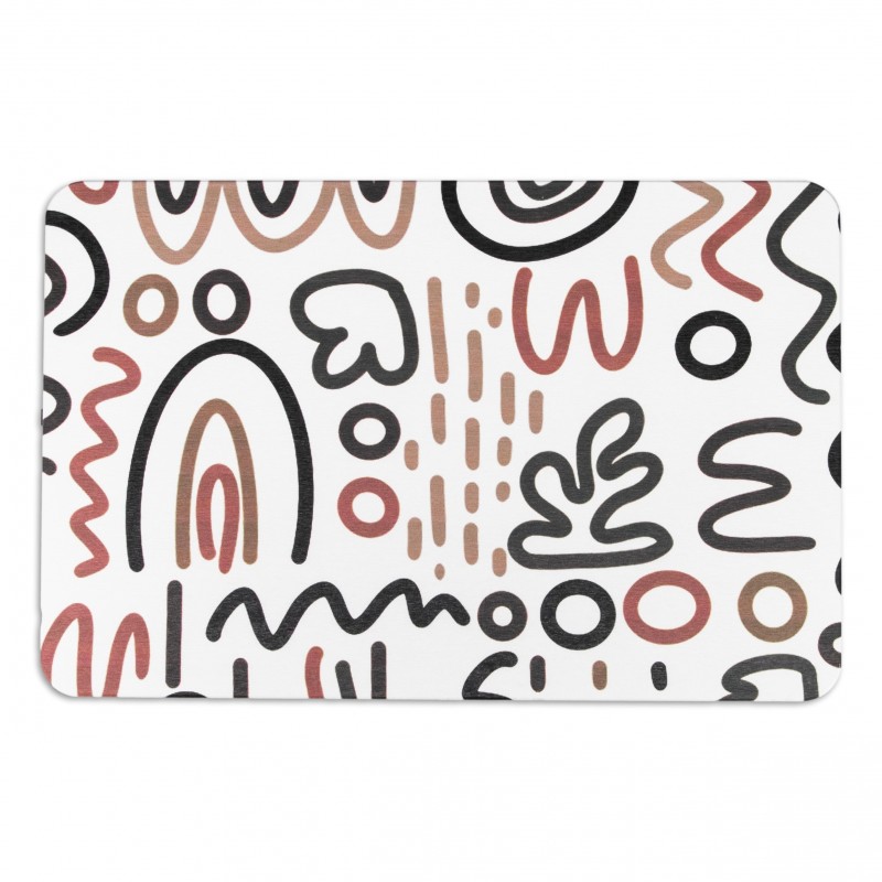 Scandi Pattern White Stone Non Slip Bath Mat