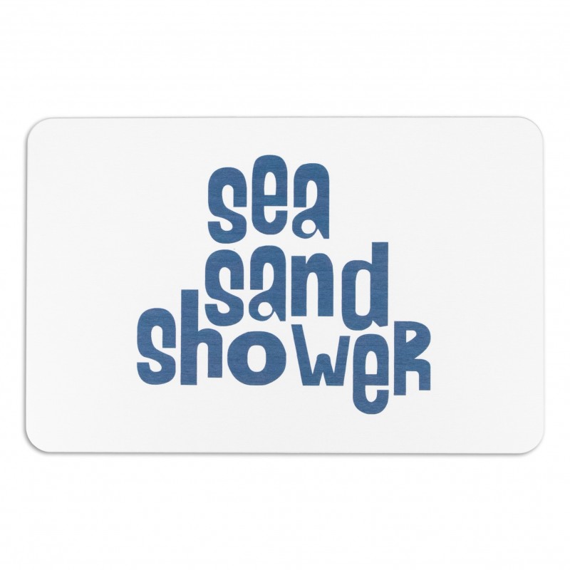 Sea Sand Shower White Stone Non Slip Bath Mat