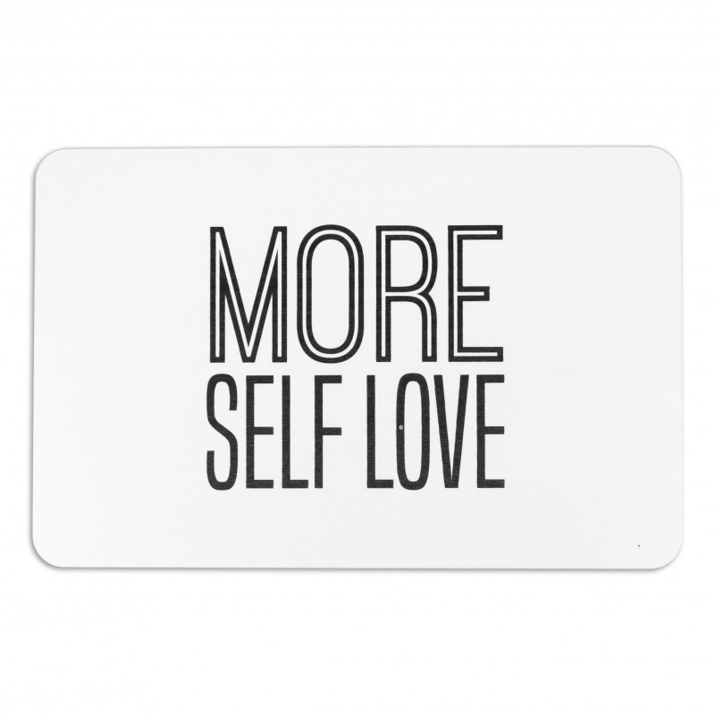 More Self Love White Stone Non Slip Bath Mat