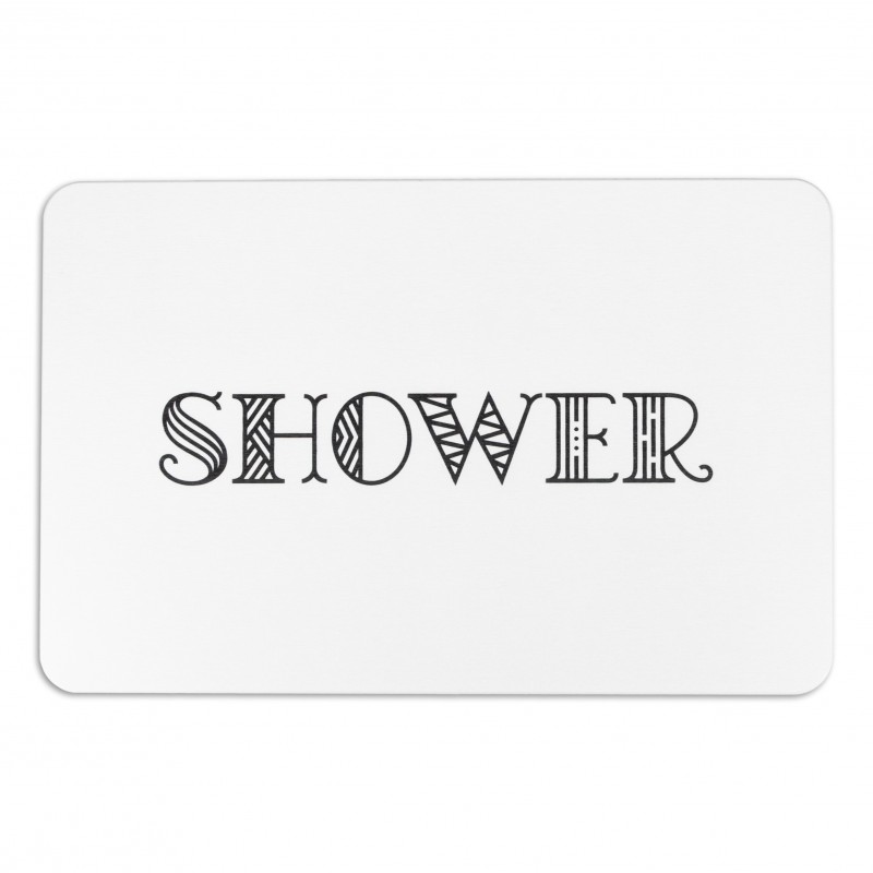 Shower White Stone Non Slip Bath Mat