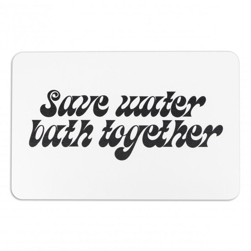 Save Water Shower Together White Stone Non Slip Bath Mat