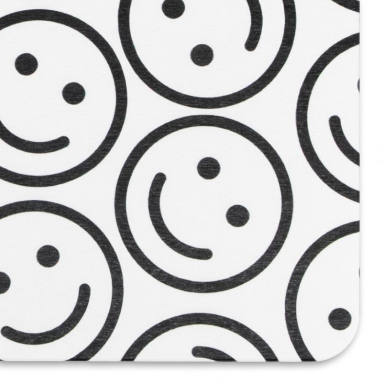 Smile Pattern White Stone Non Slip Bath Mat