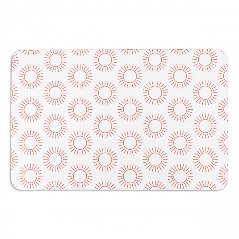 Sun Pattern White Stone Non Slip Bath Mat