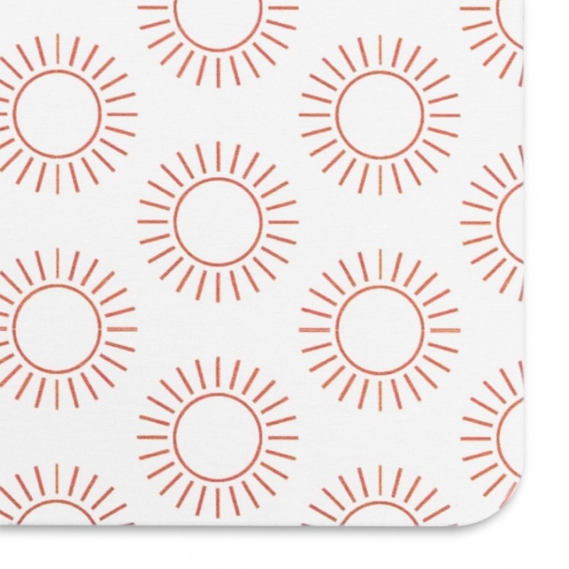 Sun Pattern White Stone Non Slip Bath Mat