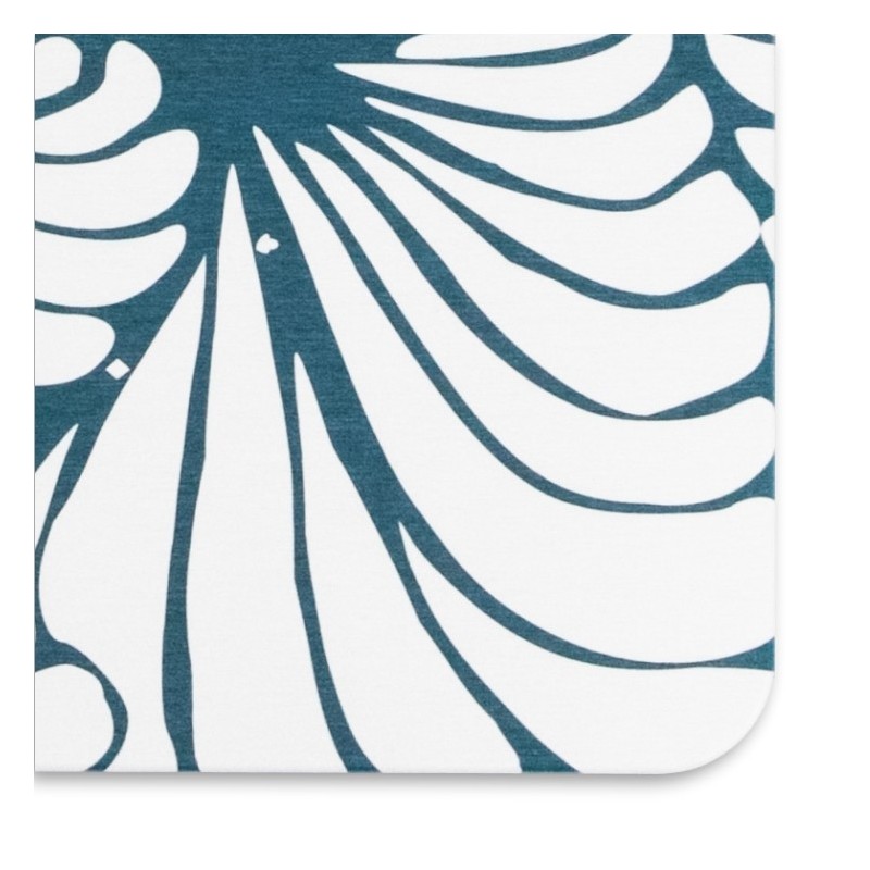 Blue Swirl Pattern White Stone Non Slip Bath Mat