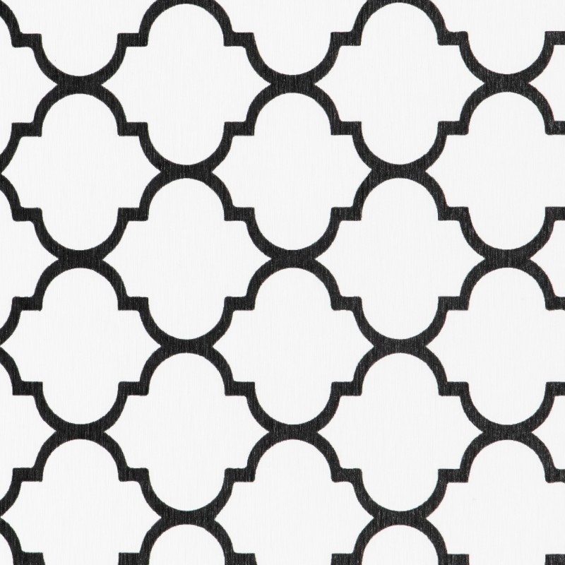 Black Trellis White Stone Non Slip Bath Mat