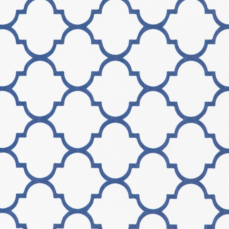 Blue Trellis White Stone Non Slip Bath Mat