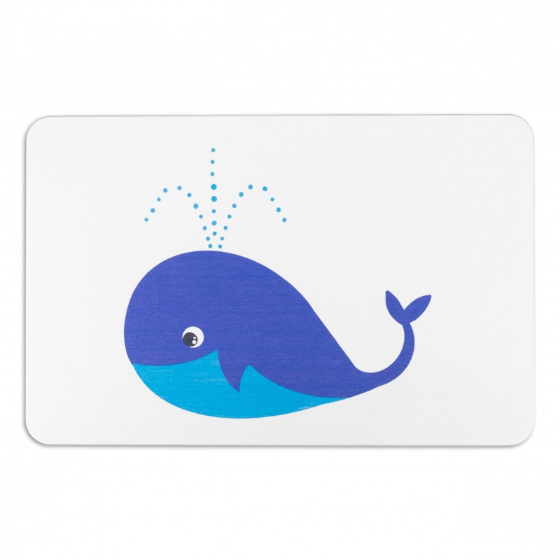 Whale White Stone Non Slip Bath Mat