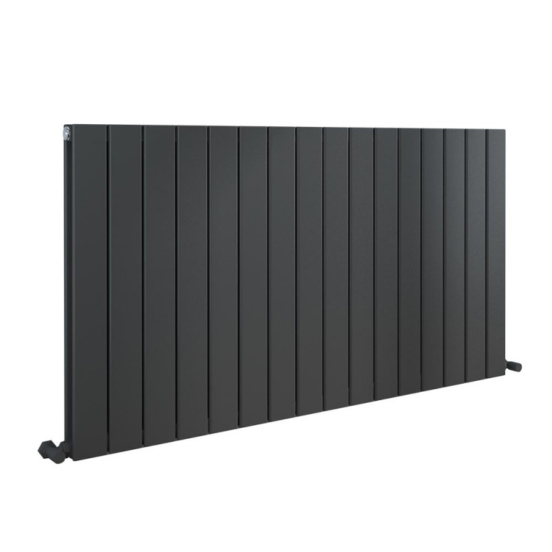 1180mm (w) x 600mm (h) Corwen Double Panel Anthracite Horizontal Aluminium Radiator