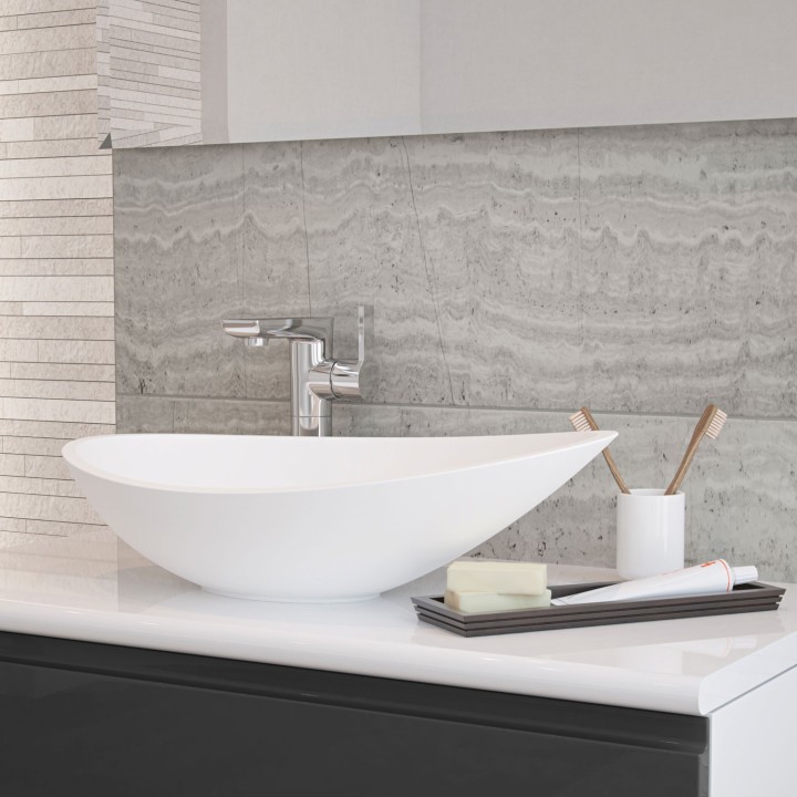 Turin 564mm (w) x 323mm (d) White Resin Washbowl