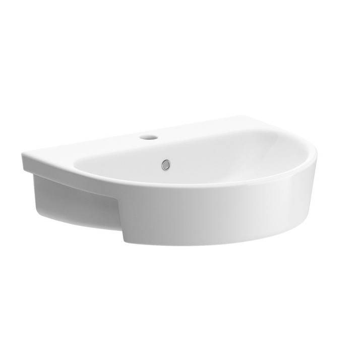 Milan Semi Recessed Basin 555mm (w) x 185mm (h) - 1 Tap Hole