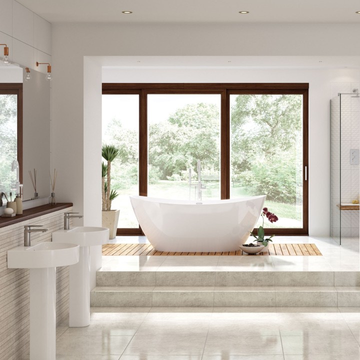 Milan Full Pedestal Basin 555mm (w) x 835mm (h) - 1 Tap Hole