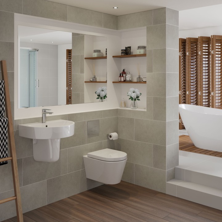 Milan Semi Pedestal Basin 555mm (w) x 430mm (h) - 1 Tap Hole