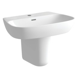 Messina Semi Pedestal Basin 600mm (w) x 435mm (h) - 1 Tap Hole