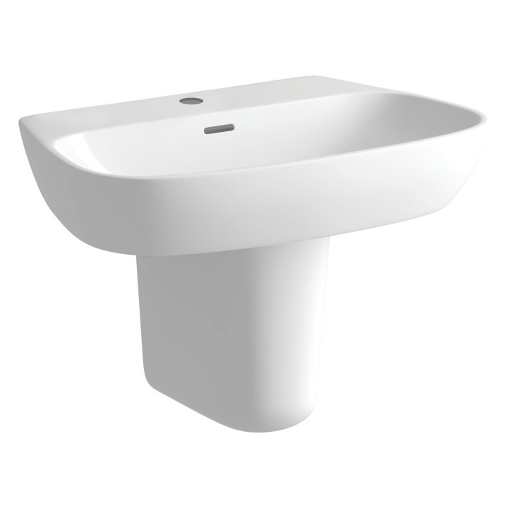 Messina Semi Pedestal Basin 600mm (w) x 435mm (h) - 1 Tap Hole