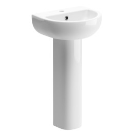 Varese Full Pedestal Basin 450mm (w) x 835mm (h) - 1 Tap Hole