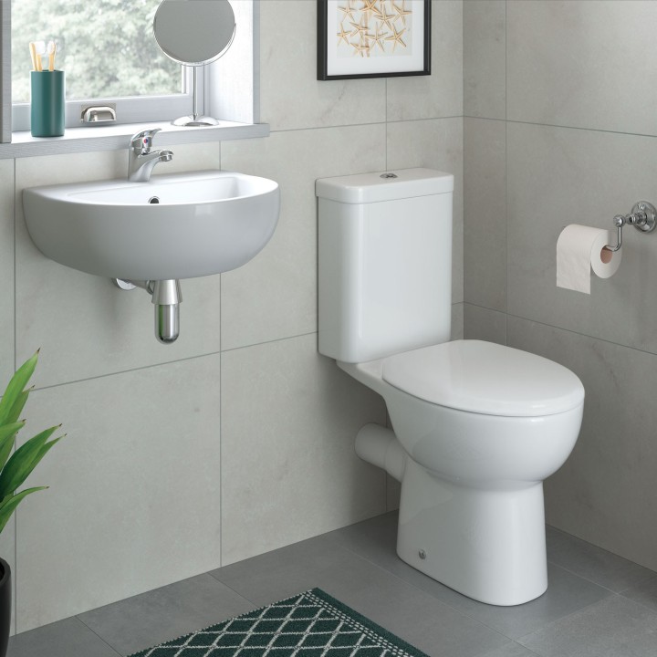 Varese Full Pedestal Basin 450mm (w) x 835mm (h) - 1 Tap Hole