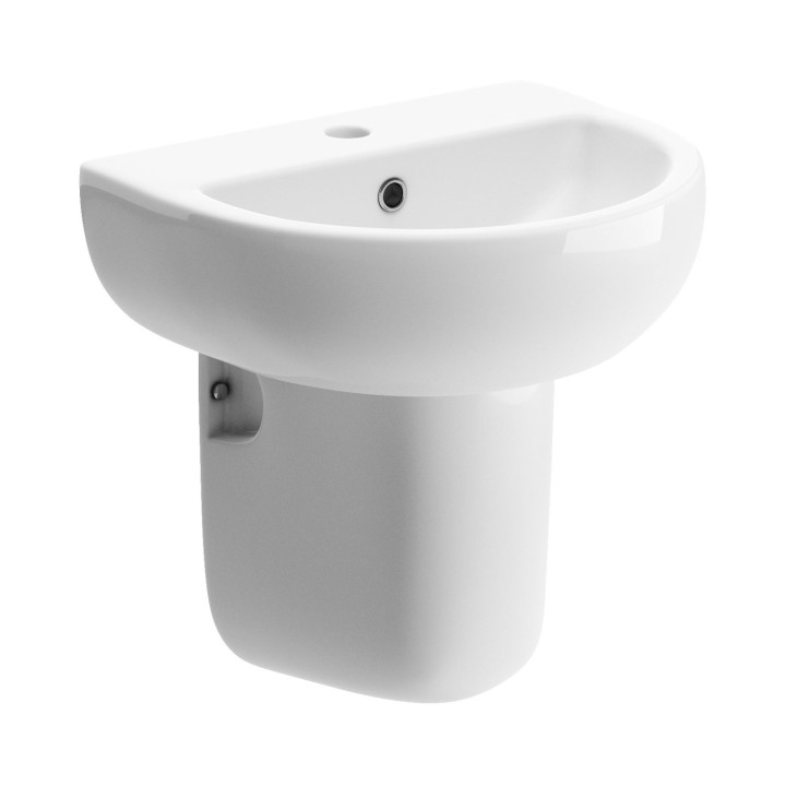 Varese Semi Pedestal Basin 450mm (w) x 435mm (h) - 1 Tap Hole