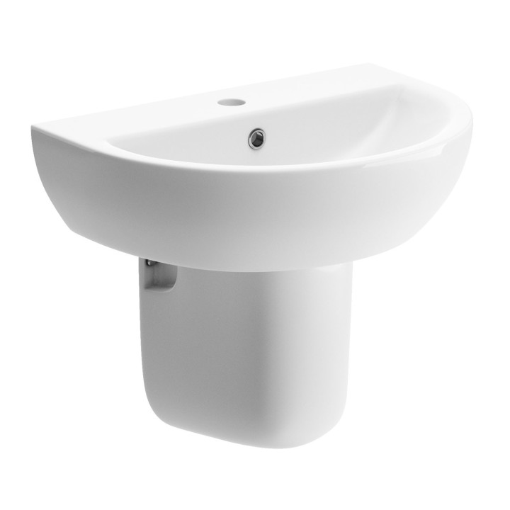 Varese Semi Pedestal Basin 550mm (w) x 435mm (h) - 1 Tap Hole