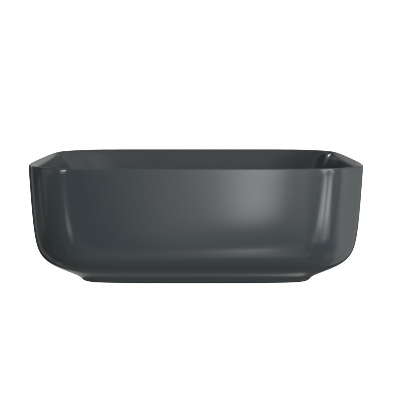 Lucca 400mm Matt Black Ceramic Square Washbowl & Waste