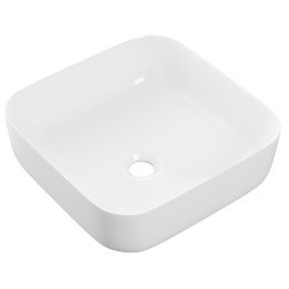 Lucca 400mm (w) Matt White Ceramic Square Washbowl