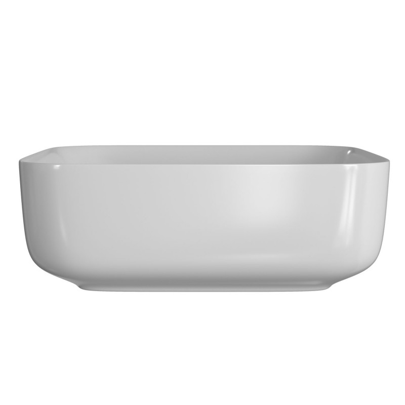 Lucca 400mm Matt White Ceramic Square Washbowl & Waste