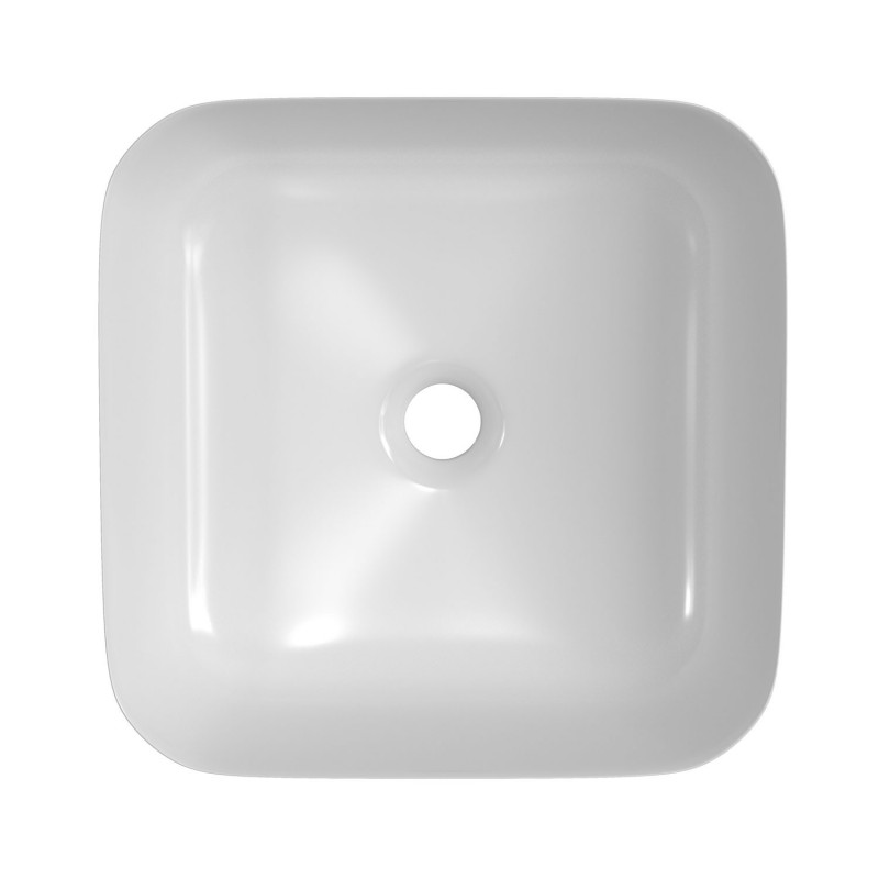 Lucca 400mm Matt White Ceramic Square Washbowl & Waste