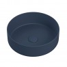 Lucca 355mm Matt Deep Blue Ceramic Round Washbowl & Waste