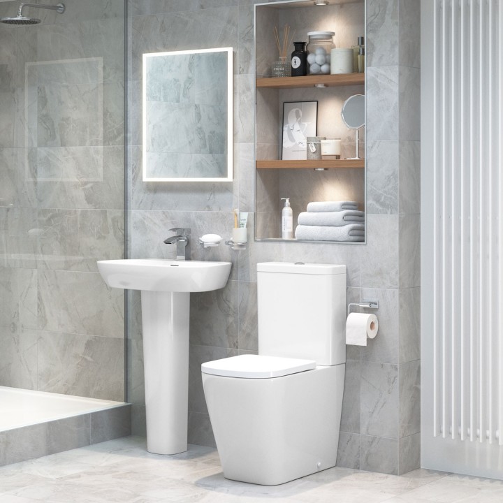 Messina Semi Recessed Basin 495mm (w) x 160mm (h) - 1 Tap Hole