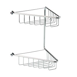 Crux Chrome 2-Tier Corner Shower Caddy