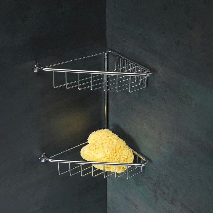 Crux Chrome 2-Tier Corner Shower Caddy