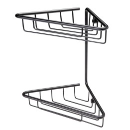 Crux Black 2-Tier Corner Shower Storage