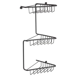Crux Black 3-Tier Corner Shower Storage