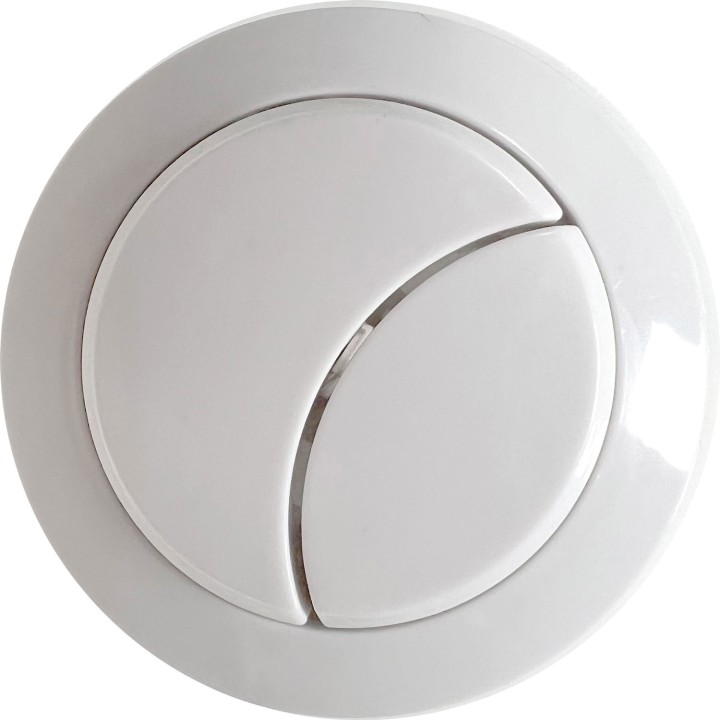 Round Dual Flush Matt White Toilet Push Button (Cable) - 48mm(w)