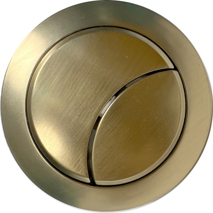 Round Dual Flush Brushed Brass Toilet Push Button (Cable) - 48mm(w)