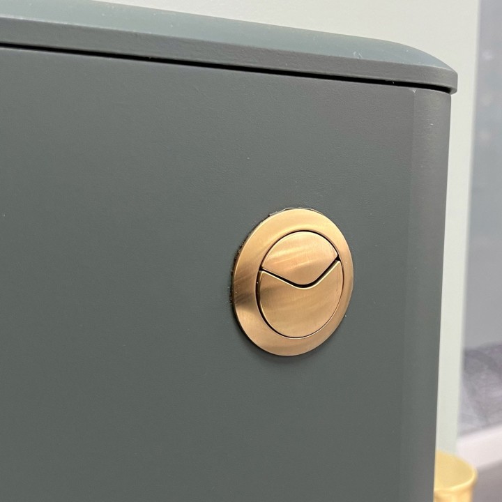 Round Dual Flush Brushed Brass Toilet Push Button (Cable) - 48mm(w)