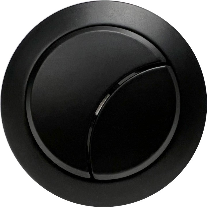 Round Dual Flush Matt Black Toilet Push Button (Cable) - 48mm(w)