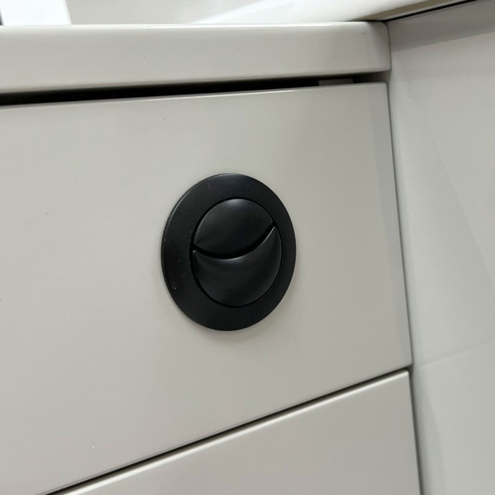 Round Dual Flush Matt Black Toilet Push Button (Cable) - 48mm(w)