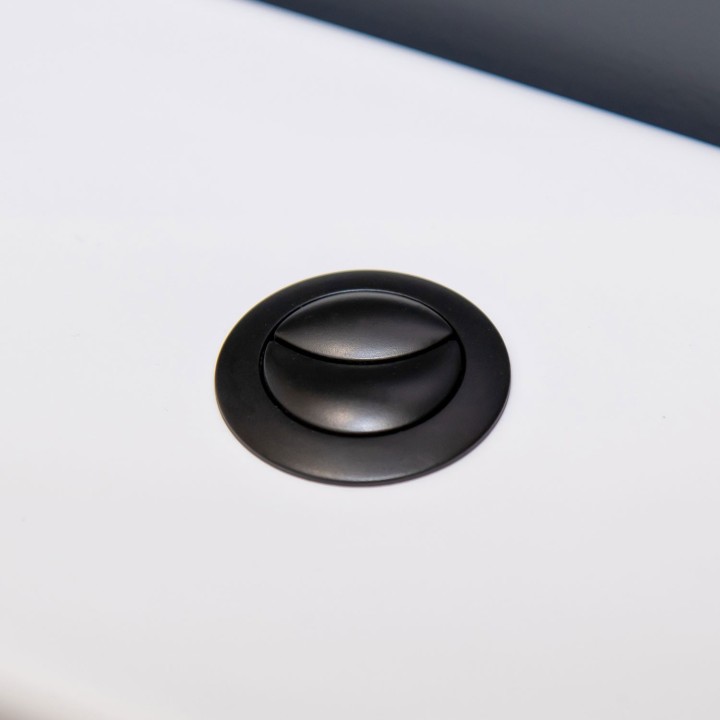 Round Dual Flush Matt Black Toilet Push Button (Cable) - 48mm(w)