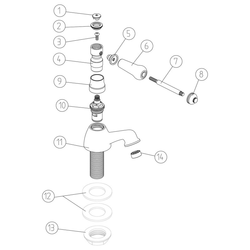 Gallileo Basin Pillar Taps - Chrome