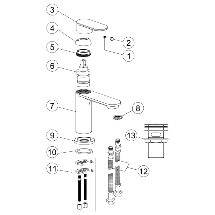 Barbaro Chrome Basin Mixer Tap & Waste
