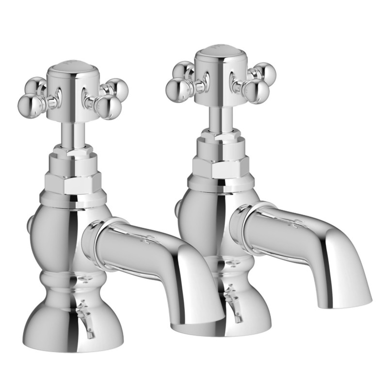 Justify Bath Pillar Taps - Chrome