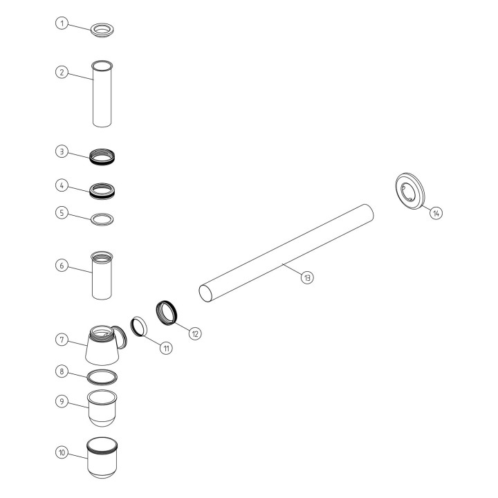 Chrome Traditional Bottle Trap Including Extension & Flange