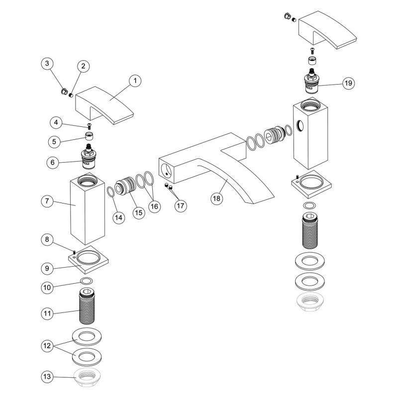 Nashwan Bath Filler - Chrome